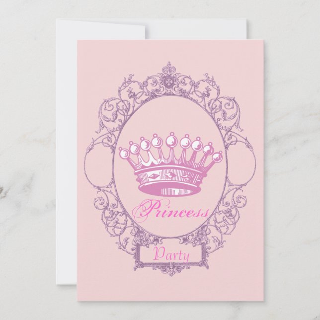 Invitation à la fête d'anniversaire de la princess (Devant)