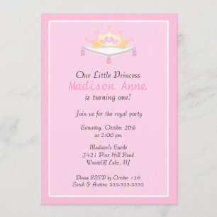 Invitation à la fête d'anniversaire de la princess
