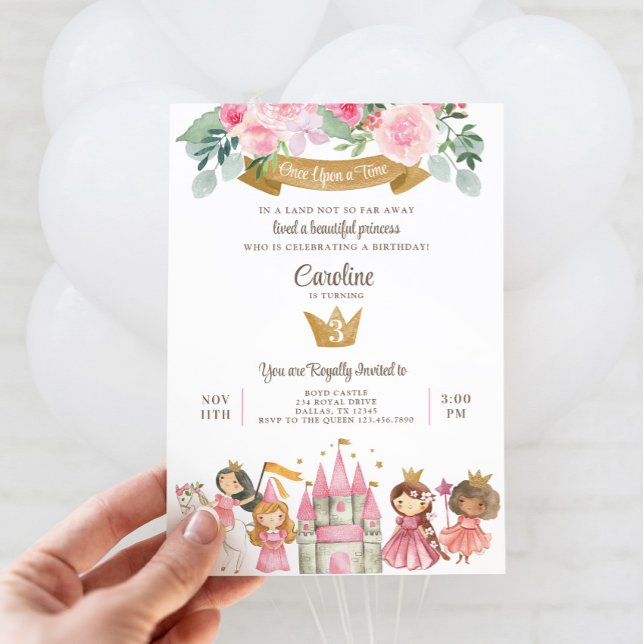 Invitation à la fête d'anniversaire de la princess (Princess Birthday Party Invitation)