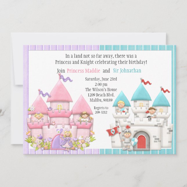 Invitation à la fête d'anniversaire de la princess (Devant)