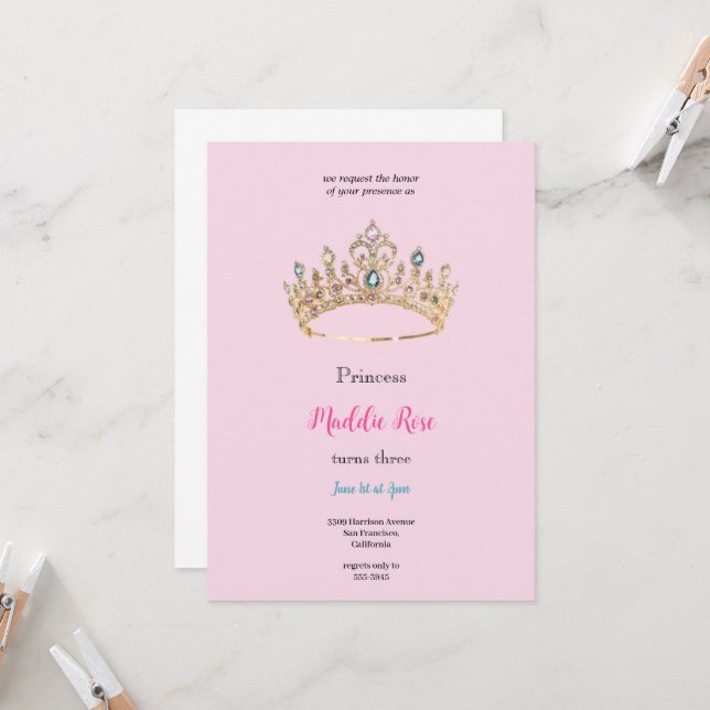 Invitation à la fête d'anniversaire de la reine ro (Devant/Arrière en situation)