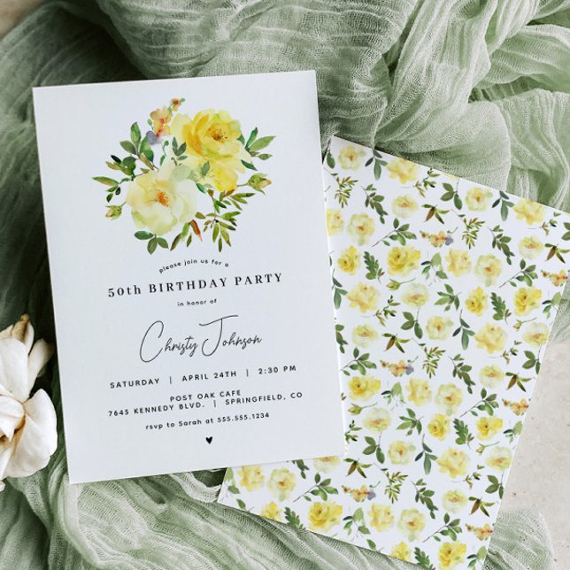 Invitation à la fête d'anniversaire de la Rose jau (Créateur téléchargé)
