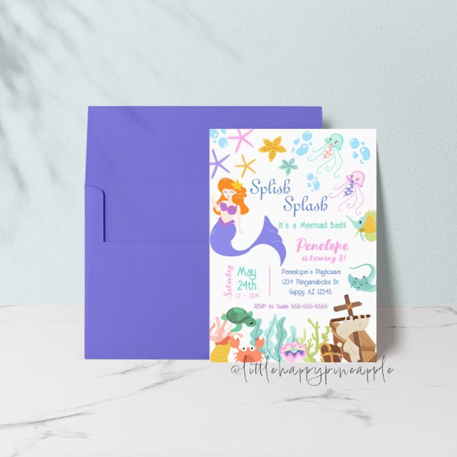 Invitation à la fête d'anniversaire de la Sirène (Créateur téléchargé)