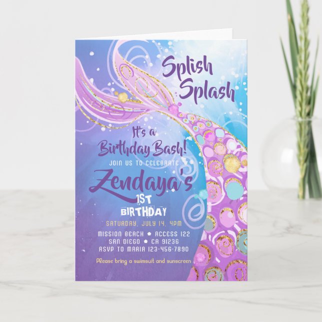 Invitation à la fête d'anniversaire de la Sirène (Devant)