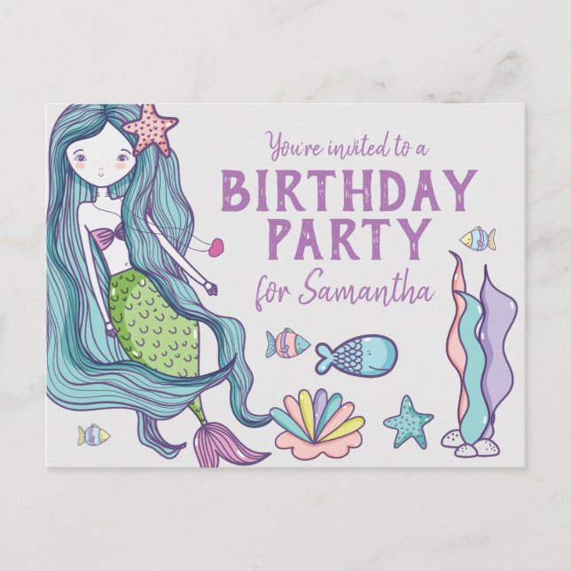 Invitation à la fête d'anniversaire de la Sirène (Devant)