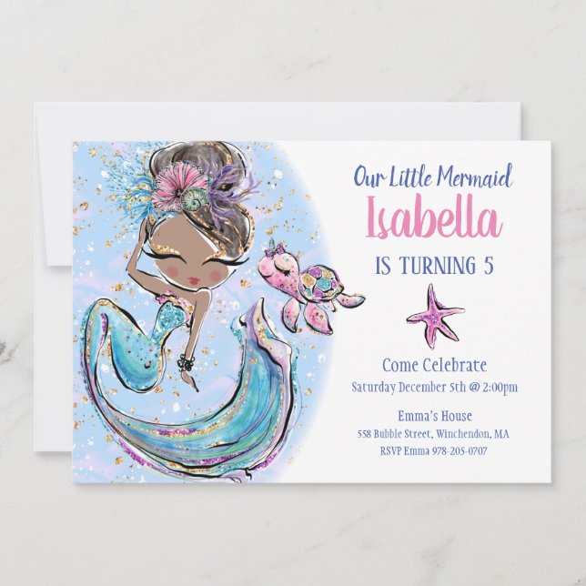 Invitation à la fête d'anniversaire de la Sirène n (Devant)