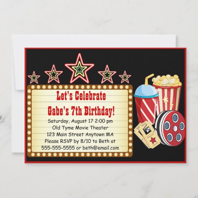 Invitation à la fête d'anniversaire de la soirée d (Devant)