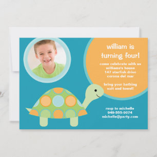 Invitation à la fête d'anniversaire de la tortue