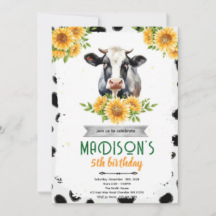 Invitation à la fête d'anniversaire de la vache to
