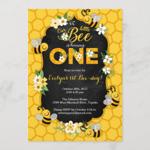 Invitation à la fête d'anniversaire de l'abeille -
