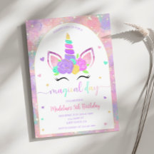 Invitation à la fête d'anniversaire de l'arc-en-ci