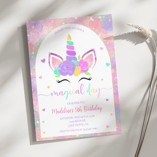 Invitation à la fête d'anniversaire de l'arc-en-ci
