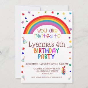 Invitation à la fête d'anniversaire de l'Arc-en-ci