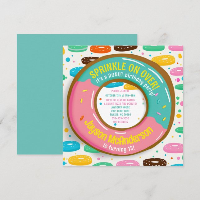Invitation à la fête d'anniversaire de l'arrosage  (Devant / Derrière)