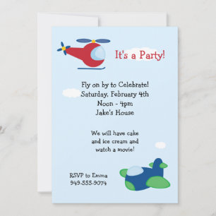Invitation à la fête d'anniversaire de l'avion