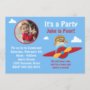 Invitation à la fête d'anniversaire de l'avion
