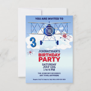 Invitation à la fête d'anniversaire de l'avion vin