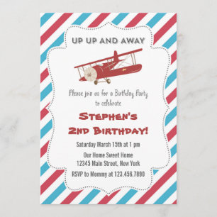 Invitation à la fête d'anniversaire de l'avion Vin