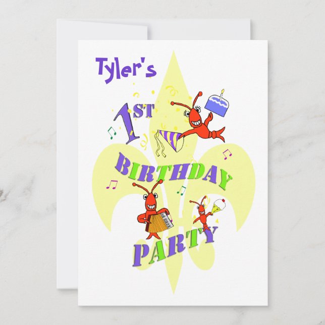 Invitation à la fête d'anniversaire de l'écrevisse (Devant)