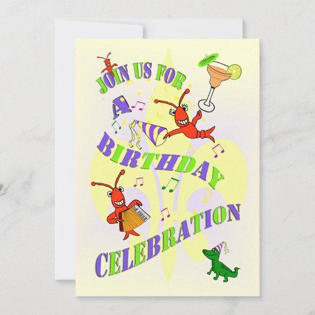 Invitation à la fête d'anniversaire de l'écrevisse (Devant)
