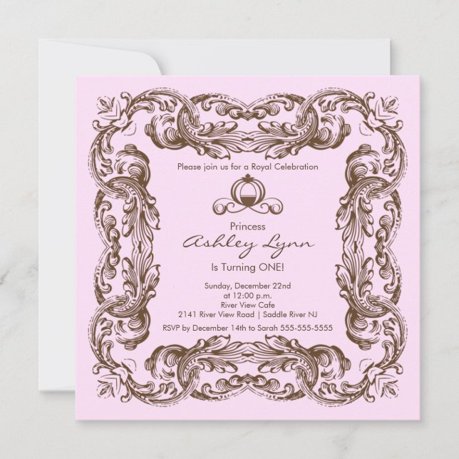 Invitation à la fête d'anniversaire de l'élégante  (Devant)