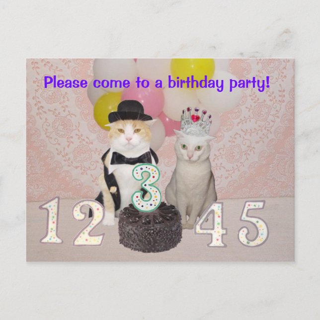 Invitation à la fête d'anniversaire de l'enfant (Devant)