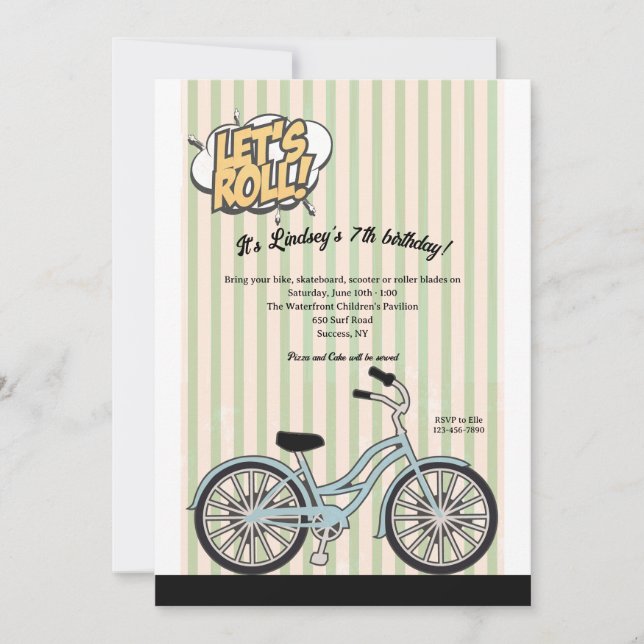 Invitation à la fête d'anniversaire de l'enfant (Devant)