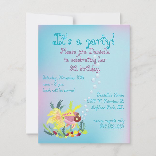 Invitation à la fête d'anniversaire de l'enfant de (Devant)