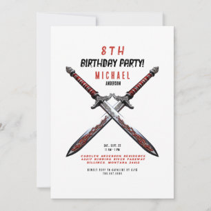 Invitation à la fête d'anniversaire de l'épée