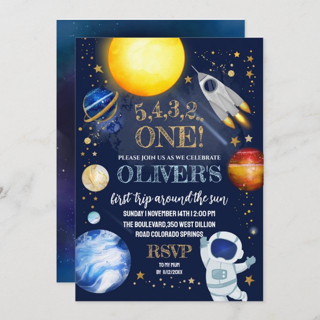 Invitation à la fête d'anniversaire de l'espace (Devant / Derrière)