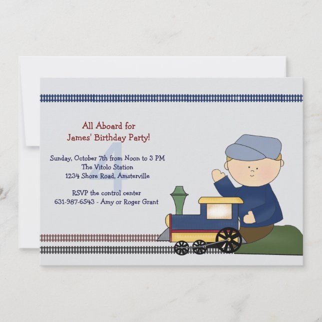 Invitation à la fête d'anniversaire de Little Engi (Devant)