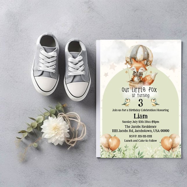 Invitation à la fête d'anniversaire de Little Fox (Créateur téléchargé)
