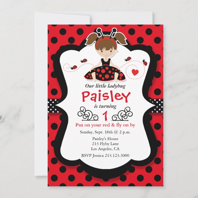Invitation à la fête d'anniversaire de Little Lady (Devant)
