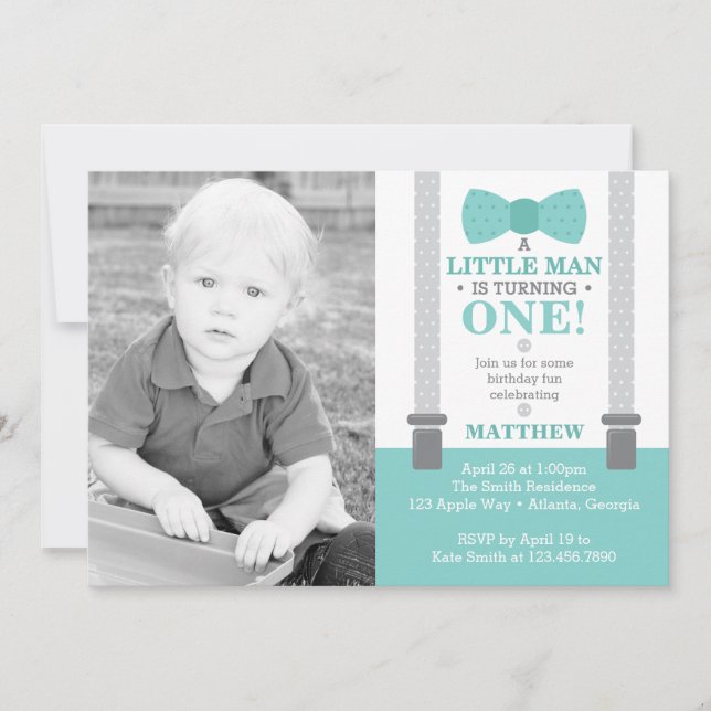 Invitation à la fête d'anniversaire de Little Man  (Devant)