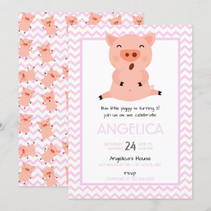 Invitation à la fête d'anniversaire de Little Pigg