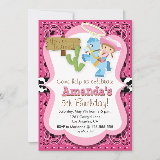 Invitation à la fête d'anniversaire de Little Pony (Devant)