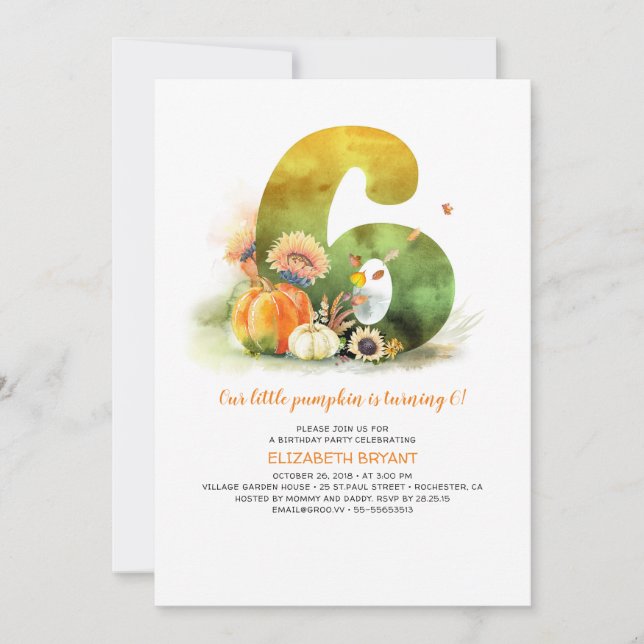 Invitation à la fête d'anniversaire de Little Pump (Devant)