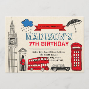 Invitation à la fête d'anniversaire de Londres