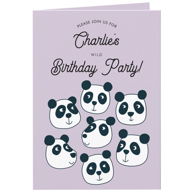 Invitation à la fête d'anniversaire de l'Ours de P (Cute panda bear themed personalized kids birthday party invitation)