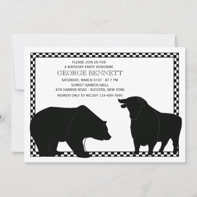 Invitation à la fête d'anniversaire de l'ours et d (Devant)