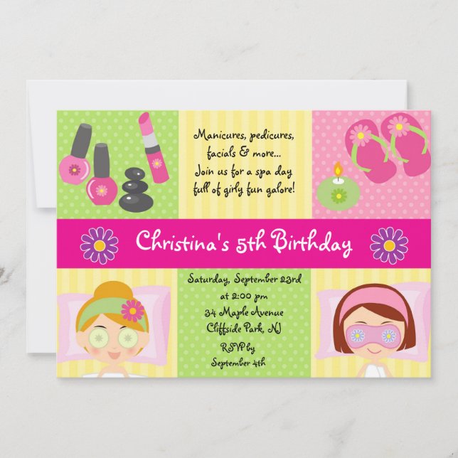 Invitation à la fête d'anniversaire de l'Spa du ma (Devant)