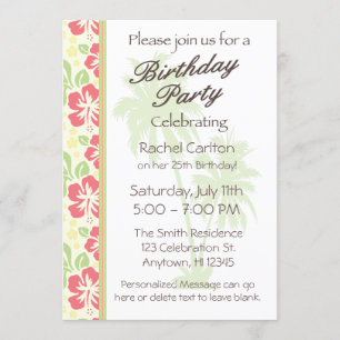 Invitation à la fête d'anniversaire de Luau