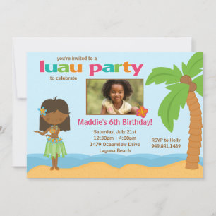 Invitation à la fête d'anniversaire de Luau