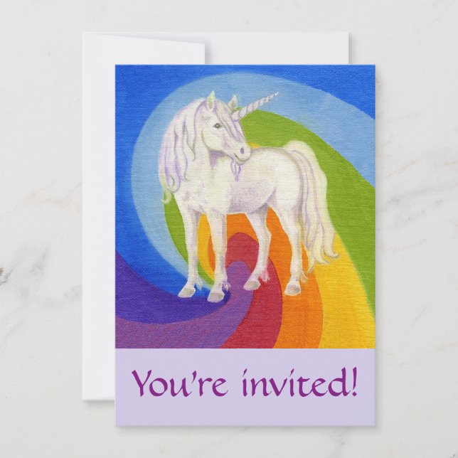 Invitation à la fête d'anniversaire de l'Unicorne (Devant)