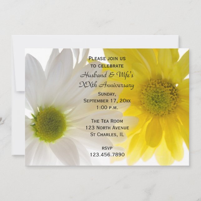 Invitation à la fête d'anniversaire de mariage Deu (Devant)