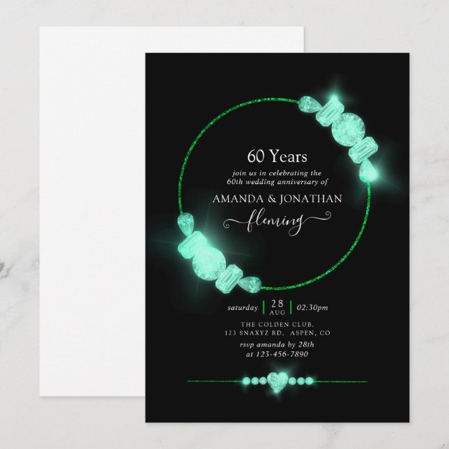 Invitation à la fête d'anniversaire de mariage dia (Devant / Derrière)