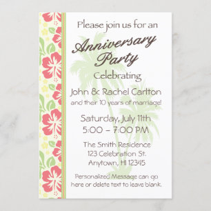 Invitation à la fête d'anniversaire de mariage Haw