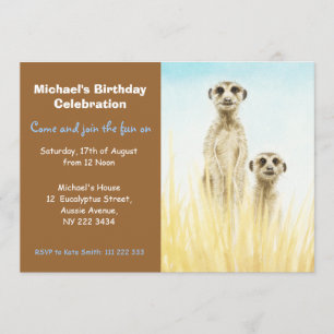 Invitation à la fête d'anniversaire de Meerkats