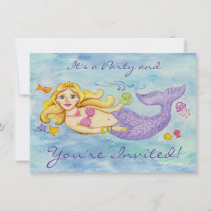 Invitation à la fête d'anniversaire de Mermaid