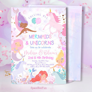 Invitation à la fête d'anniversaire de Mermaid & U